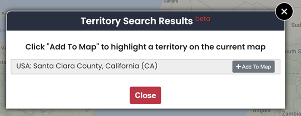 Territory Search Results