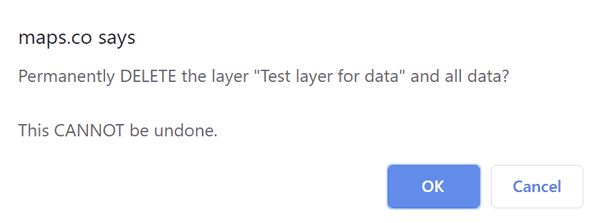 Confirm Layer Deletion