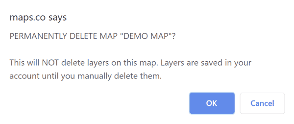 Confirm Map Deletion