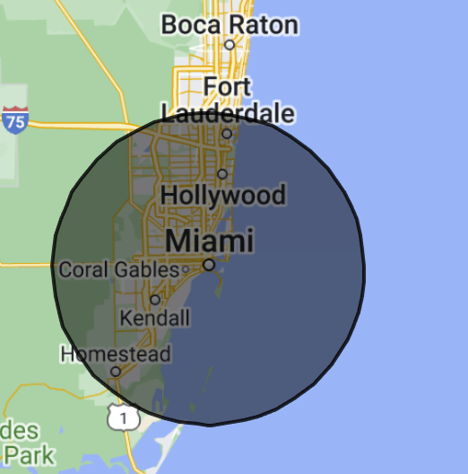 Draw a Circle Radius on the Map