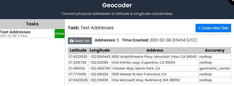 Geocoding Coordinates