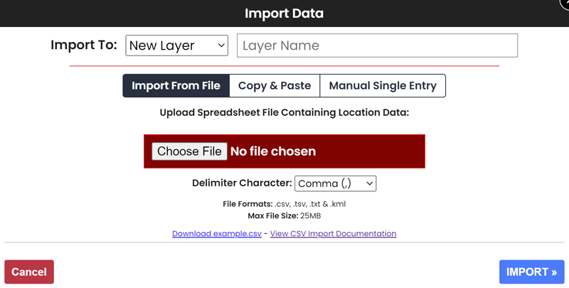 Import Modal