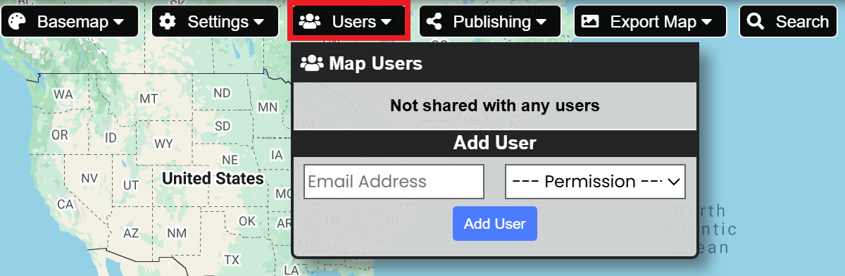 Users Button & Map Users Window